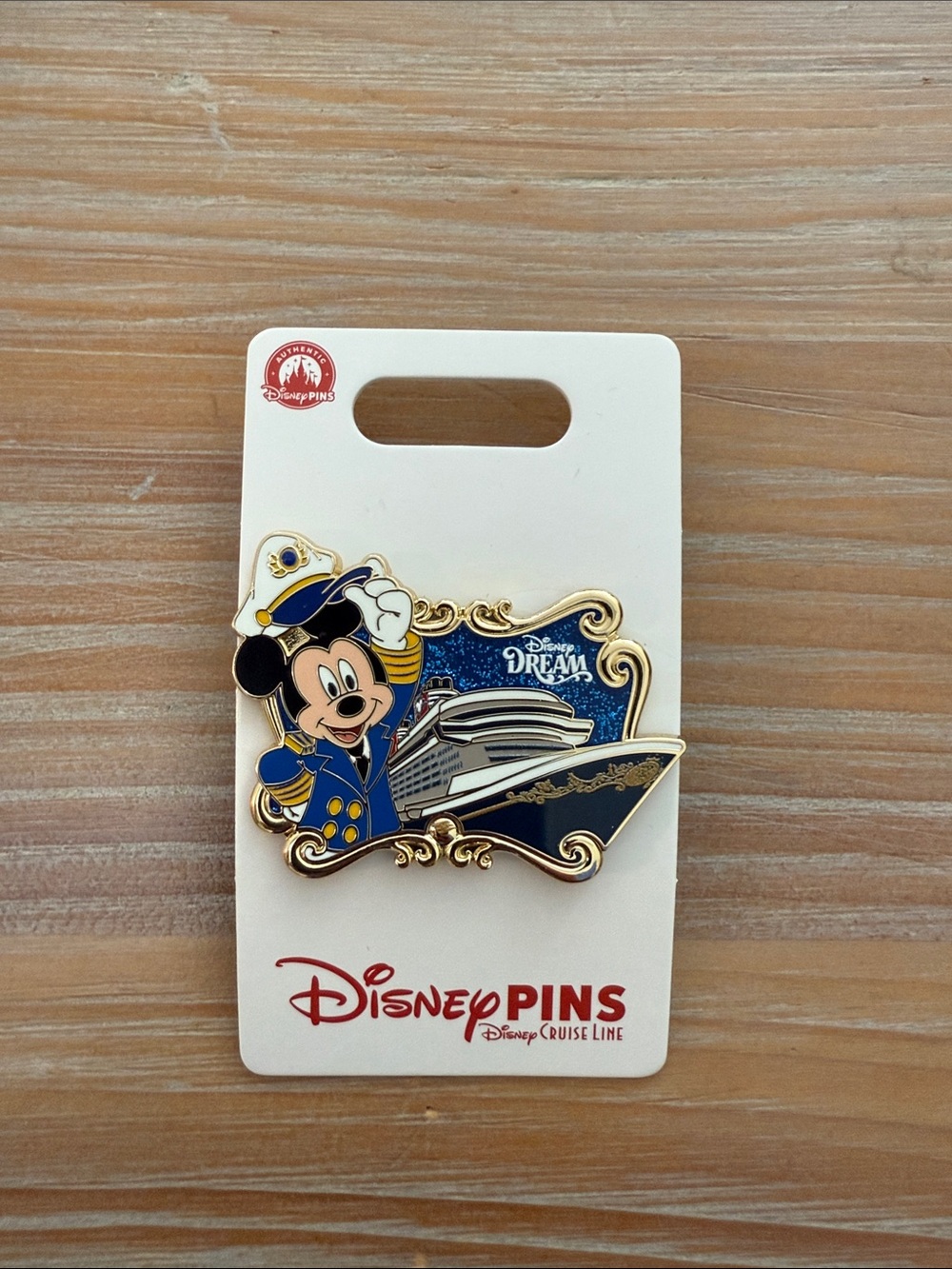 Disney Blue and Gold Captain Mickey Cruise Pin